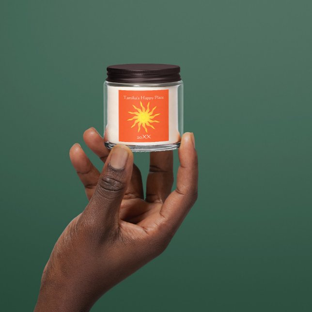 Yellow and Orange Funky Flaming Sun Square Sticker (Creator Uploaded)