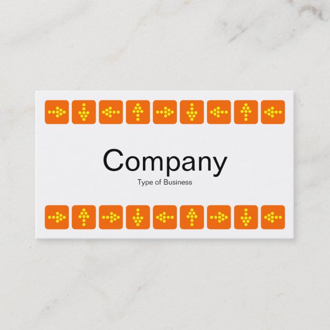Yellow and Orange LED Style Arrows  - White Business Card (Front)