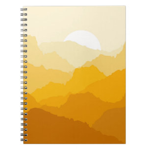 Yellow and orange mountain sunrise notebook