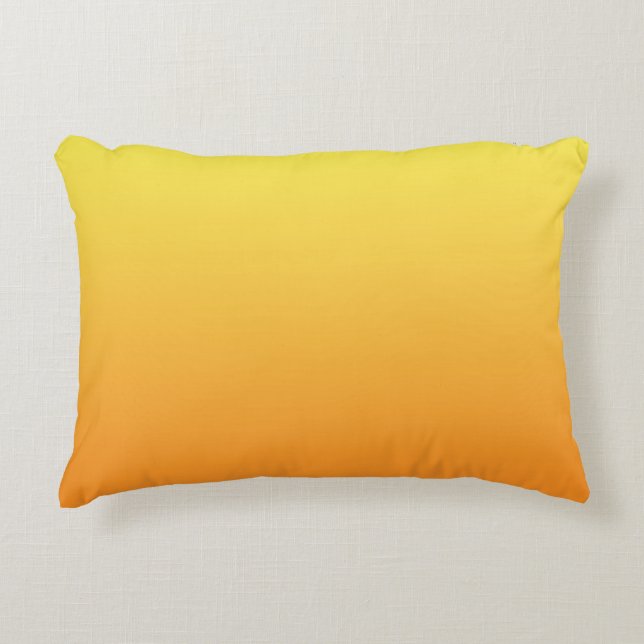 “Yellow And Orange Ombre” Decorative Pillow (Front)