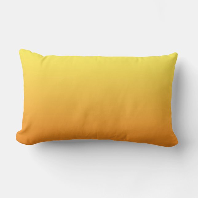“Yellow And Orange Ombre” Lumbar Pillow (Front)