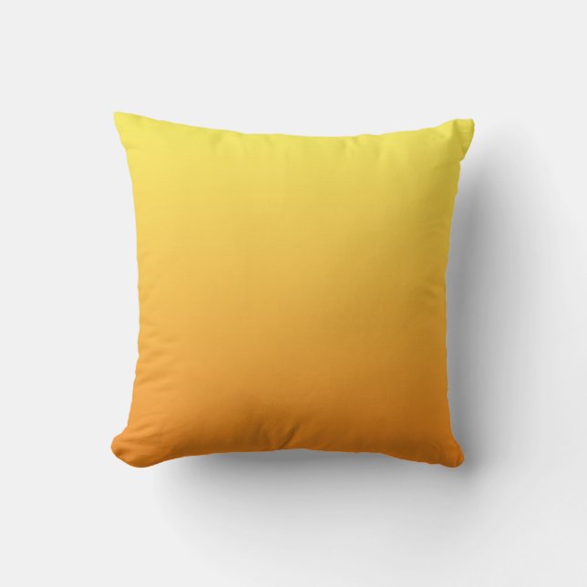 “Yellow And Orange Ombre” Throw Pillow (Front)