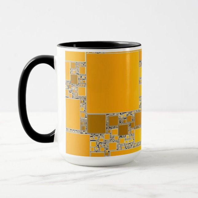 Yellow and Orange Squared Combo Mug (Left)