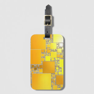 Yellow and Orange Squared Luggage Tag