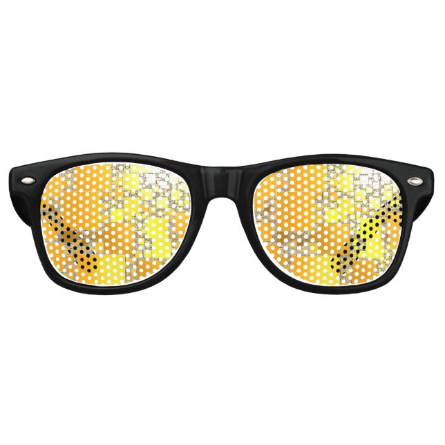 Yellow and Orange Squared Party Sunglasses (Front)