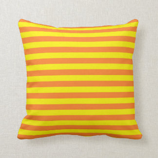 Yellow and Orange Stripes Throw Pillow