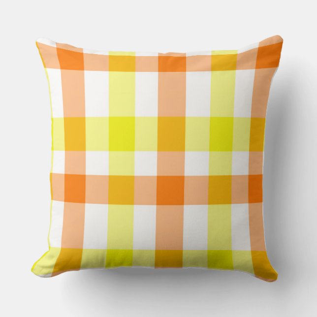 Yellow and Orange Stripes Throw Pillow (Front)