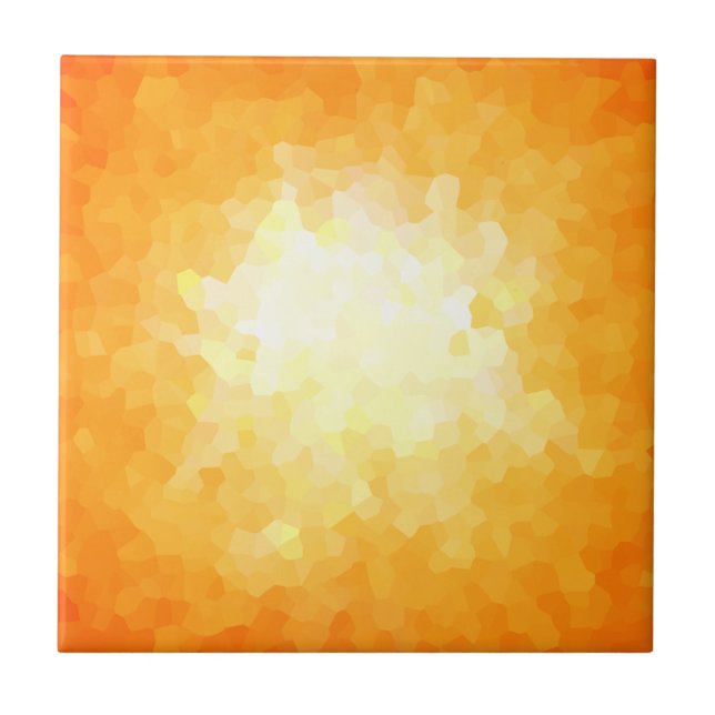 Yellow and Orange Sunburst Geometric Shape Modern Tile (Front)