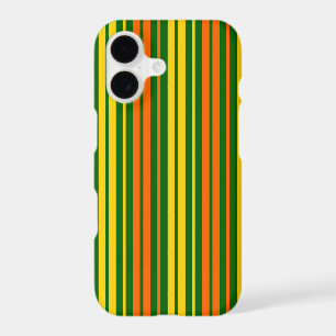 Yellow and Orange Vertical Stripes Green 