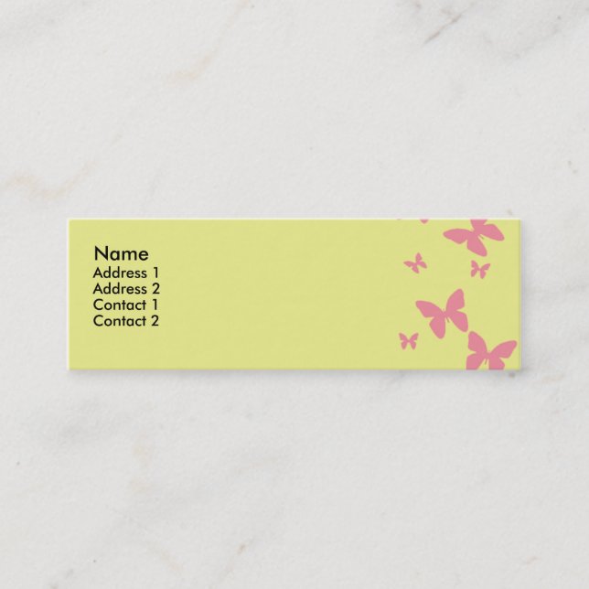 Yellow and Pink Butterflies Profile Card (Front)