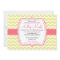 Yellow and Pink Chevron Invitation