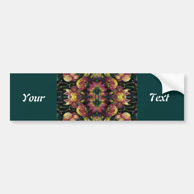 Yellow and Pink Dahlias & Your Text Bumper Sticker (Front)