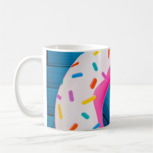 Yellow and pink doughnut floater coffee mug