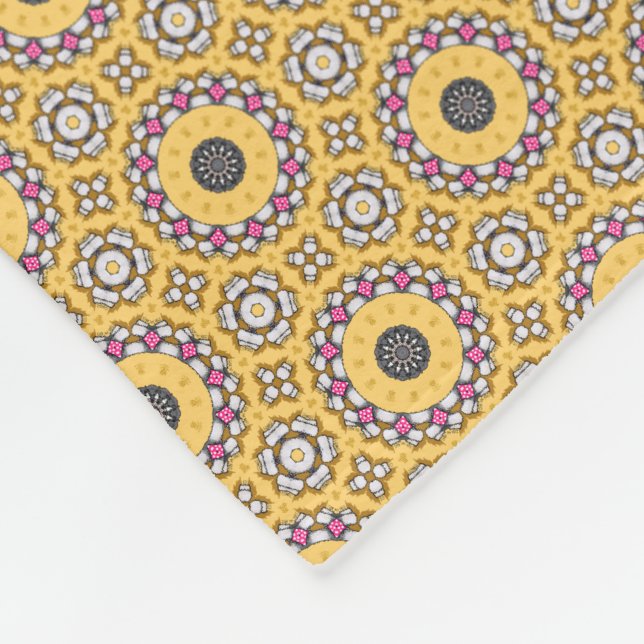 Yellow and Pink Fleece Blanket (Corner)
