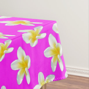 Yellow And Pink Frangipani Pattern, Tablecloth