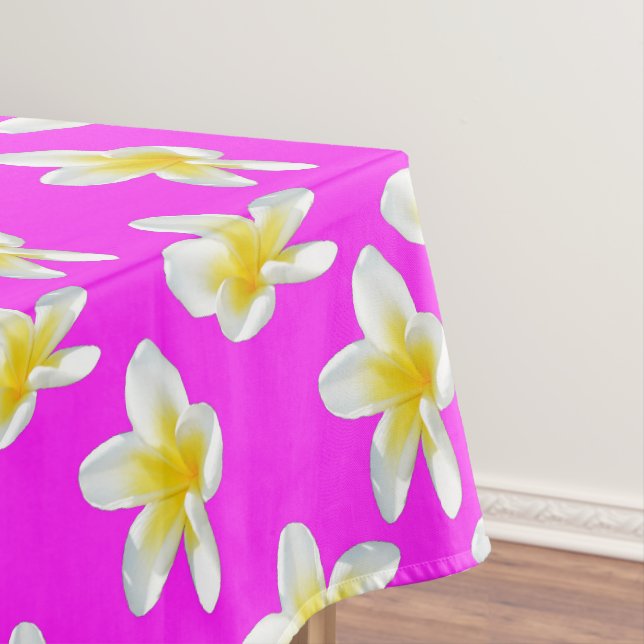 Yellow And Pink Frangipani Pattern, Tablecloth (In Situ)