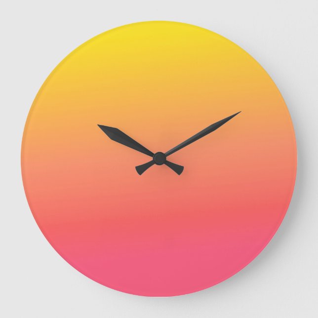 Yellow and Pink Gradient Large Clock (Front)