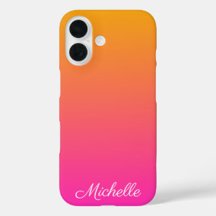 Yellow and pink gradient ombre iPhone 16 case