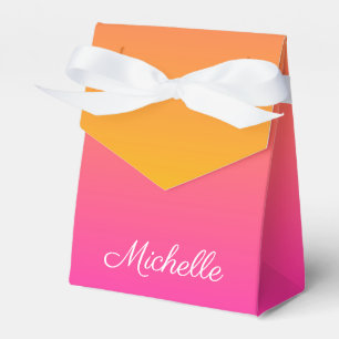 Yellow and pink gradient ombre favor box
