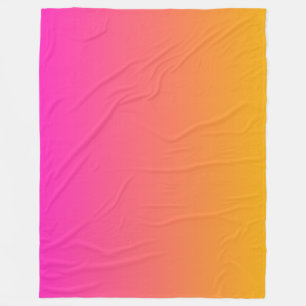 Yellow and pink gradient ombre fleece blanket