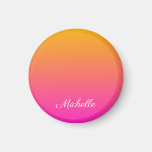 Yellow and pink gradient ombre magnet