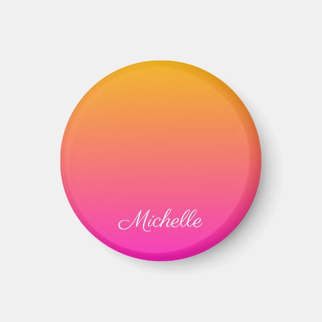 Yellow and pink gradient ombre magnet (Front)