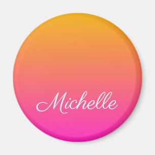 Yellow and pink gradient ombre magnet