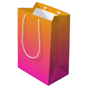Yellow and pink gradient ombre medium gift bag