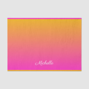 Yellow and pink gradient ombre tissue paper
