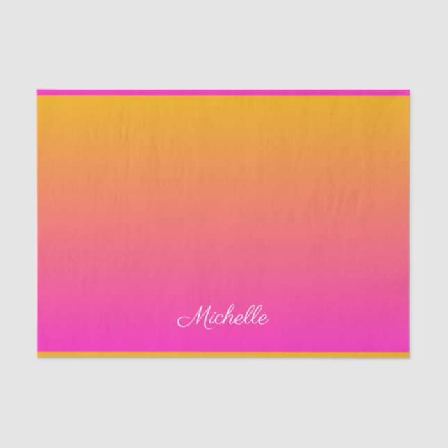 Yellow and pink gradient ombre tissue paper (Front)