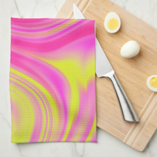 Yellow and Pink Marble  Kitchen Towel