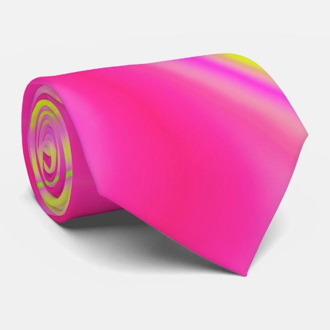 Yellow and Pink Marble  Tie (Rolled)