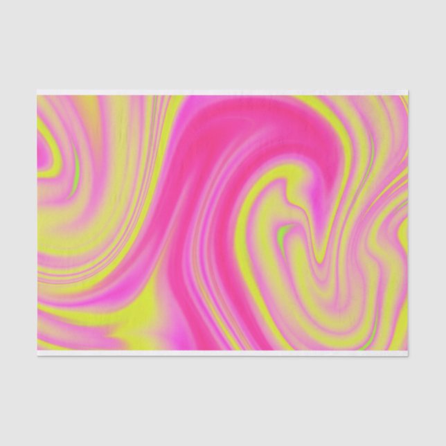 Yellow and Pink Marble Tissue Paper (Front)
