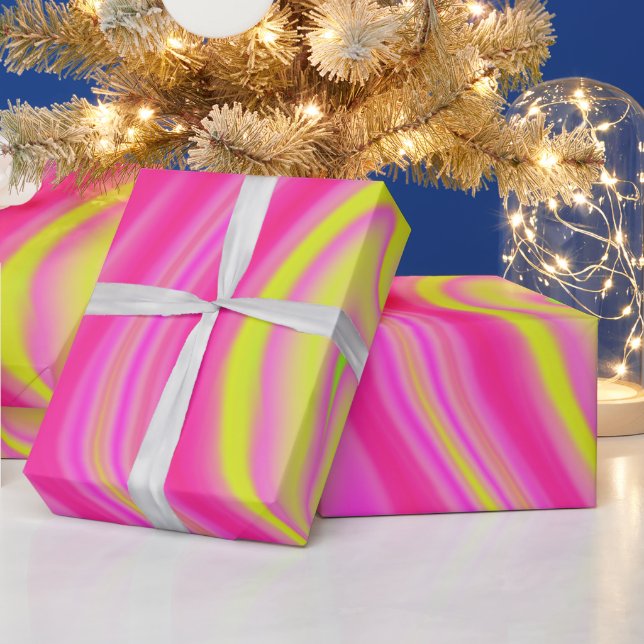 Yellow and Pink Marble  Wrapping Paper (Holidays)