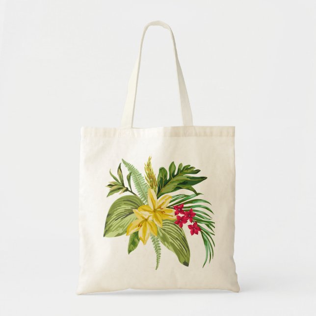Yellow And Pink Native Hawaiian Flowers Tote Bag (Front)
