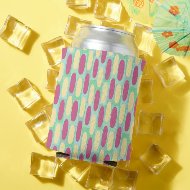 Yellow and Pink Ovals Can Cooler (In Situ Summer)