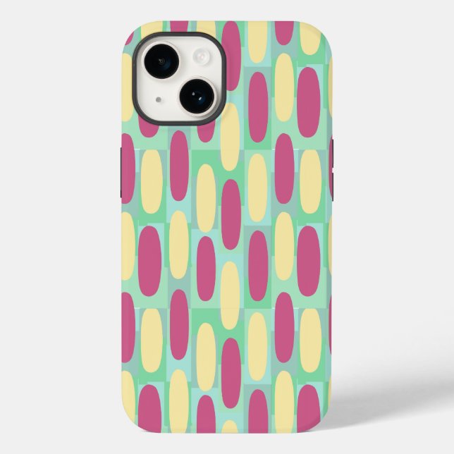 Yellow and Pink Ovals Case-Mate iPhone Case (Back)