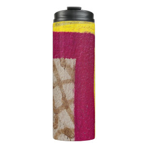 Yellow and pink painted wall thermal tumbler