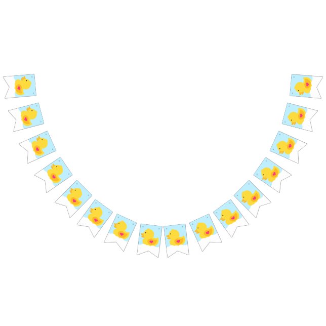 Yellow and Pink Rubber Ducky Bunting Flags (All)