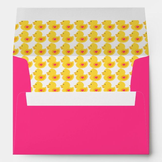 Yellow and Pink Rubber Ducky Pattern Envelope (Back (Bottom))