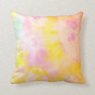 Yellow and Pink Tie dyed cushion