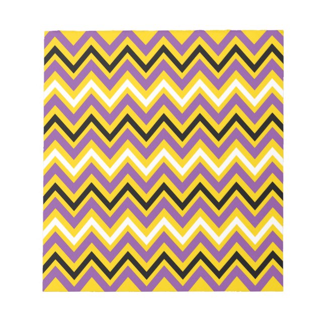 Yellow and Purple Chevron Pattern Notepad (Front)