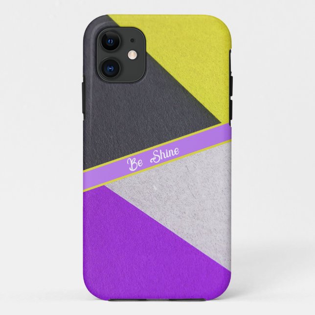 Yellow and purple coloured paper iPhone case (Back)