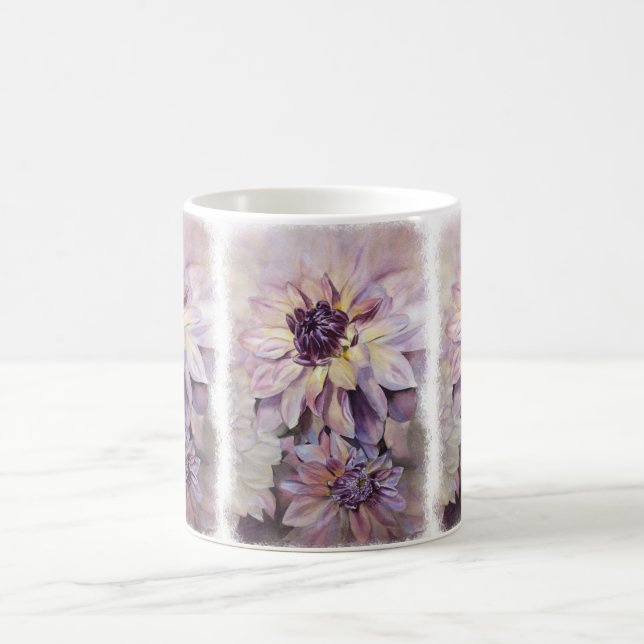 YELLOW AND PURPLE DAHLIAS CLASSIC MUG (Center)
