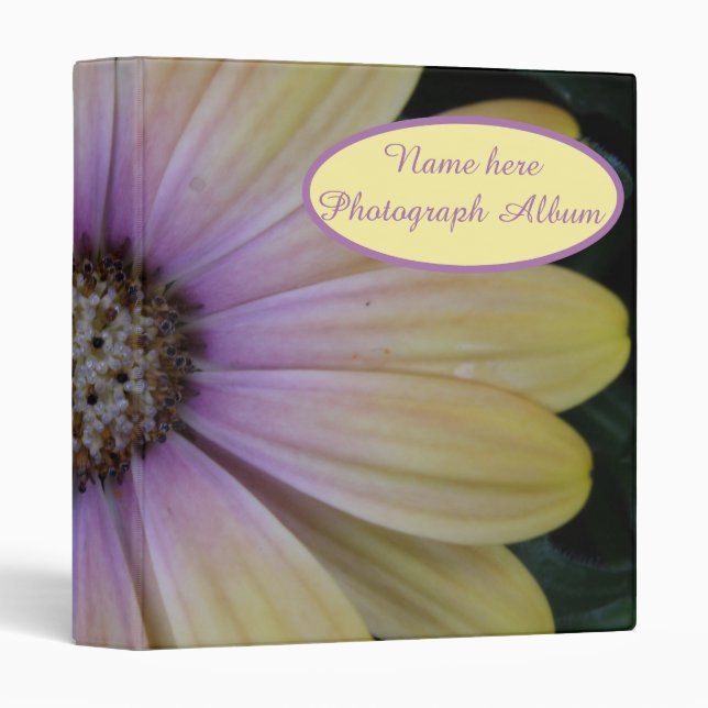 Yellow and Purple Daisy Custom Photo Album Binder (Front/Spine)