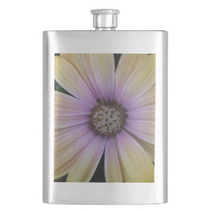 Yellow and Purple Daisy Flower Hip Flask