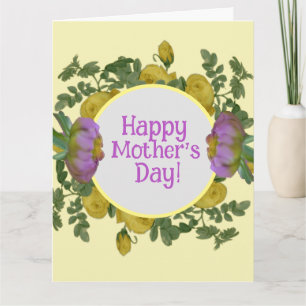 Yellow and Purple Floral Mother's Day Card