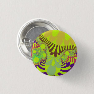 Yellow and Purple Mod 1 Inch Round Button