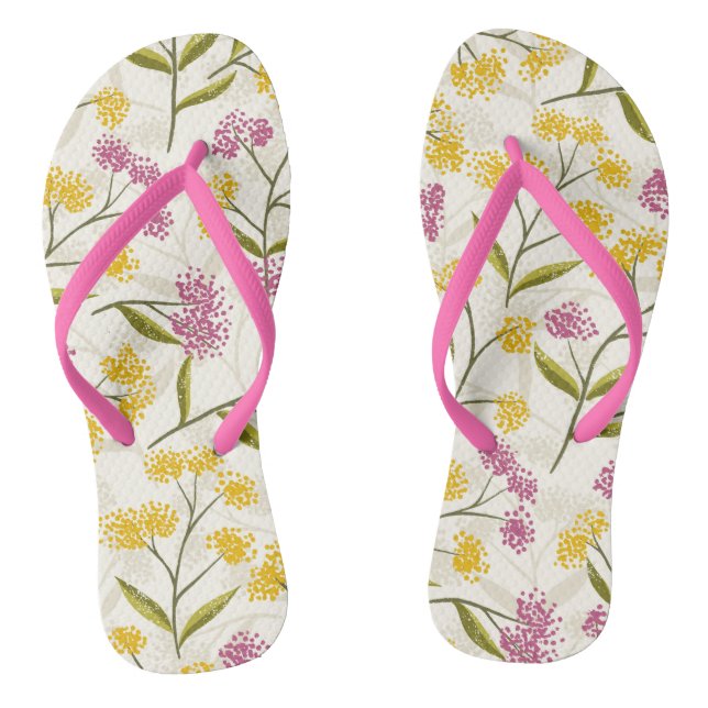 Yellow and purple roses flip flops (Footbed)