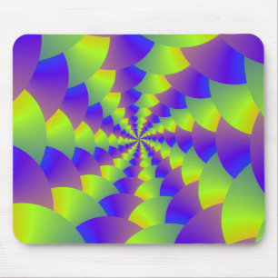 Yellow and Purple Spiral Mousepad